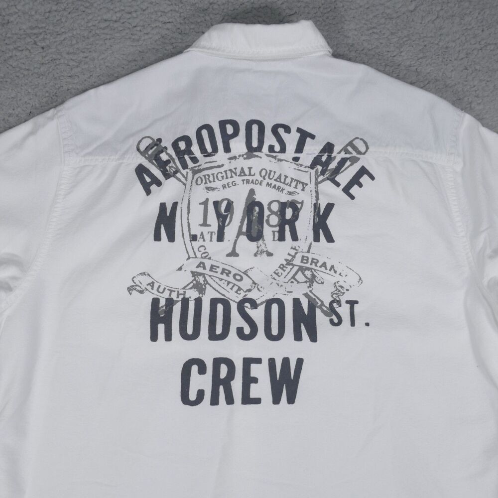 Aeropostale Shirt Mens Size Large Button Up White Long Sleeve